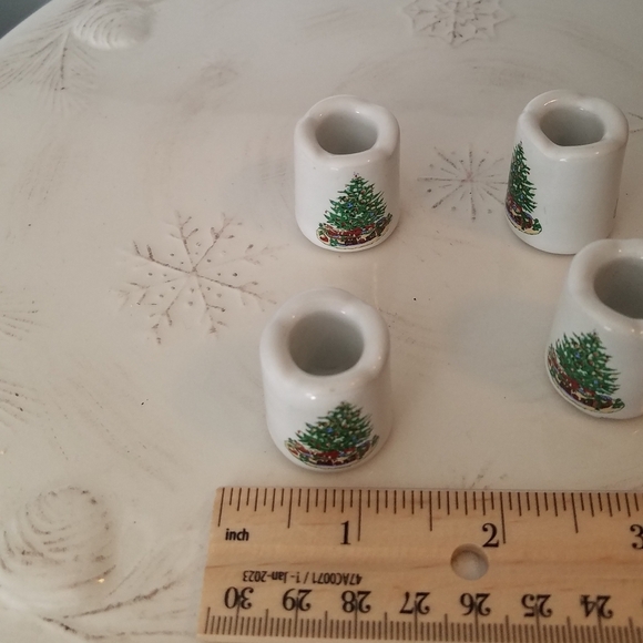Set of 4 Vintage Christmas Tree Mini Candlesticks - Picture 7 of 7